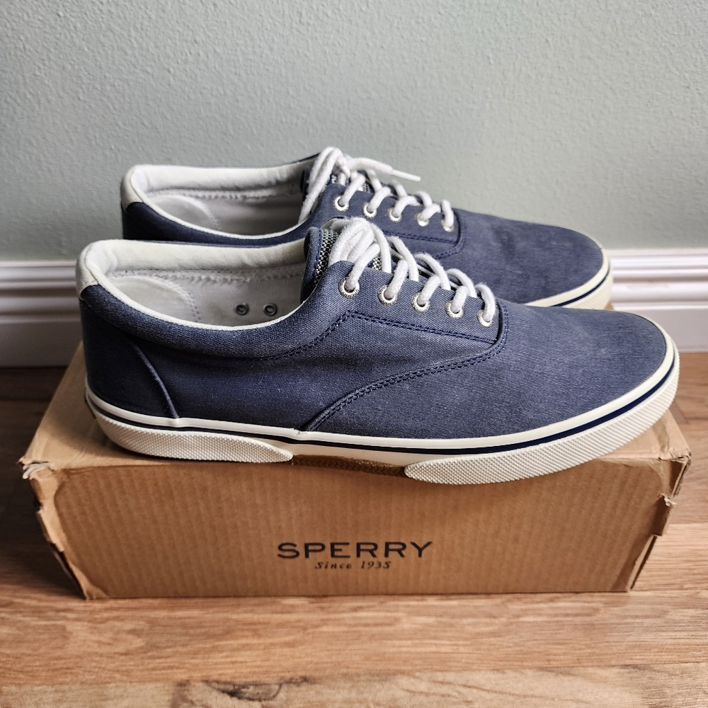Men's Sperry Halyard CVO Sneaker Washed Navy Size 12 - Picture 6 of 11
